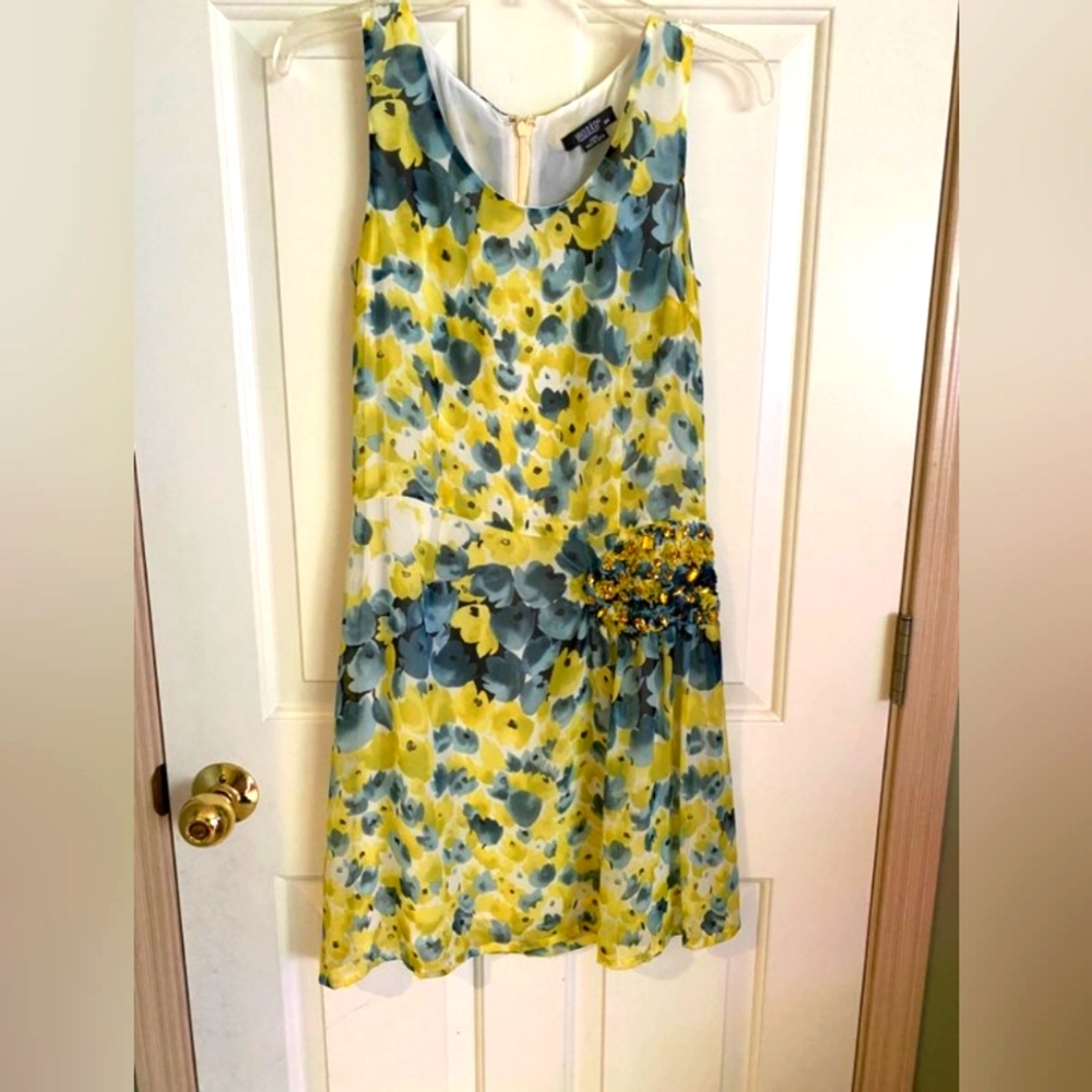 Medium yellow and blue Wanko minidress